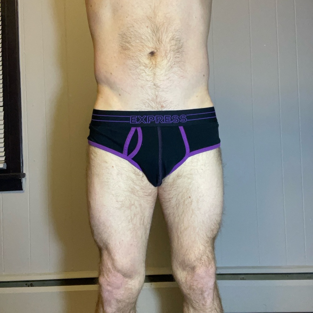 Express Modern Black and Purple Briefs
